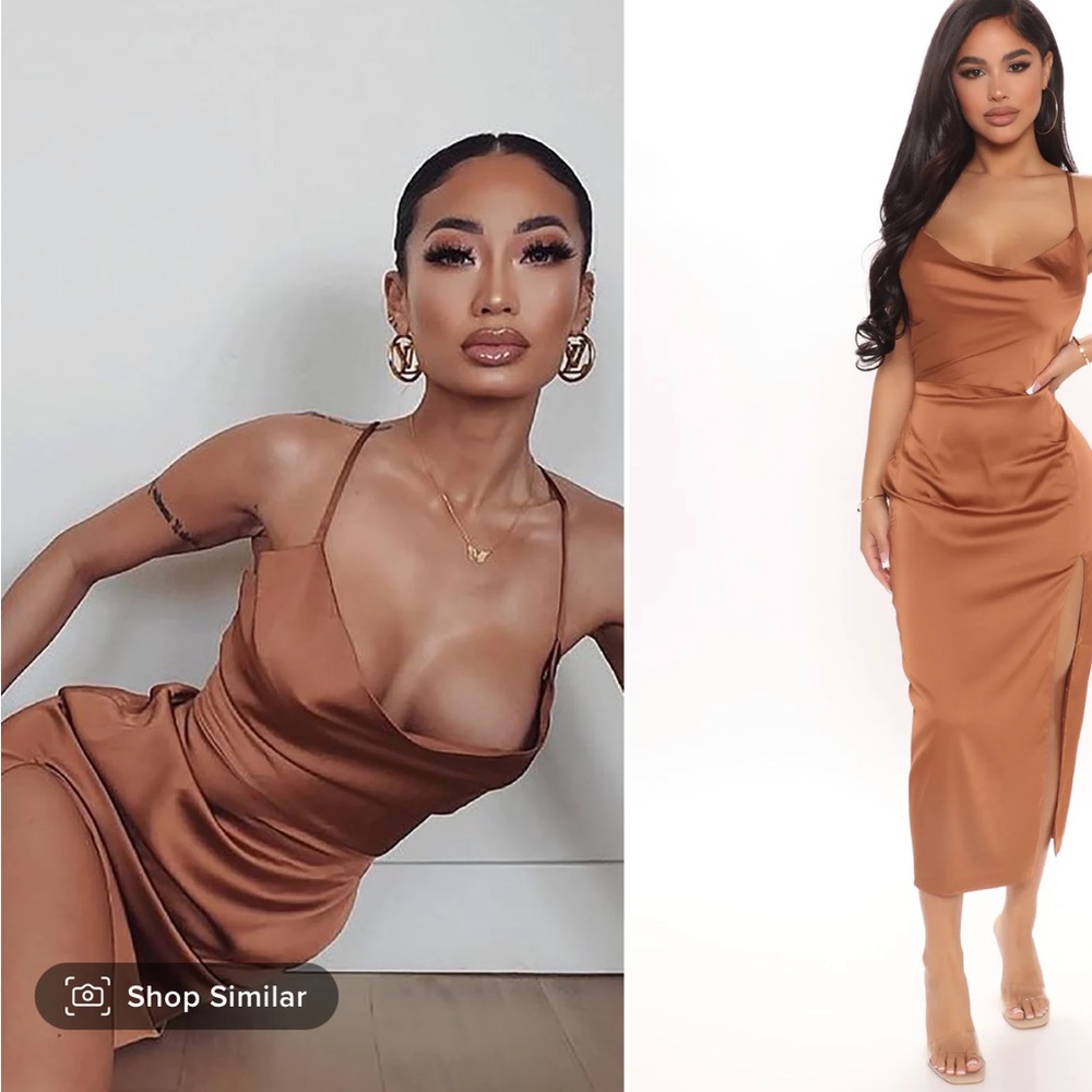 Bronze midi dress